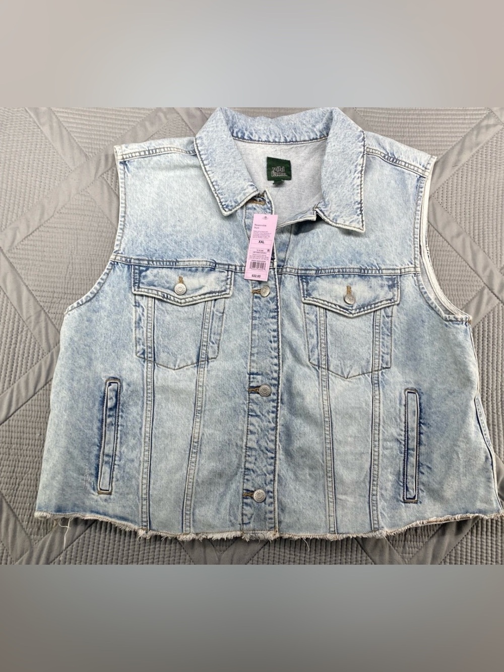 wild fable Light Blue Acid Wash Denim Vest